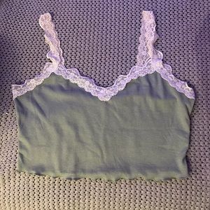 Green and White Lace Straps -Never Worn